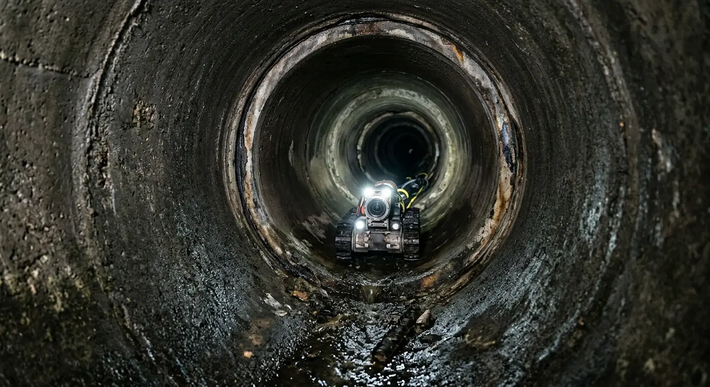 Robotic sewer camera inspecting pipe interior for Sewer Line Repair in Alamogordo